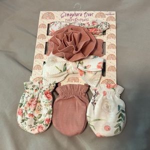 Newborn mittens and headbands